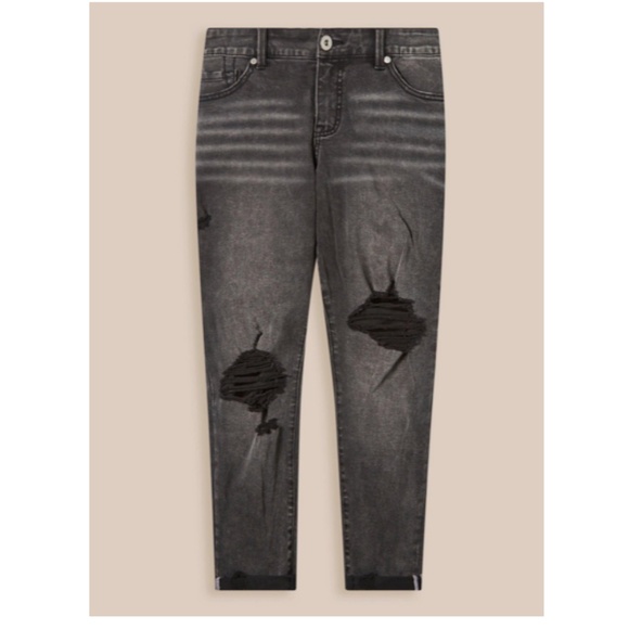 TORRID Black Distressed Boyfriend Straight Vintage Stretch Jeans Size 14S - Picture 5 of 14